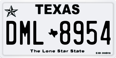 TX license plate DML8954