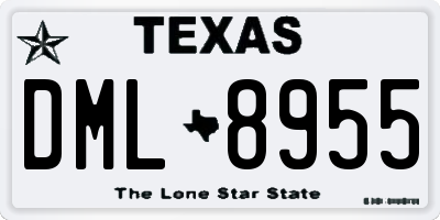 TX license plate DML8955