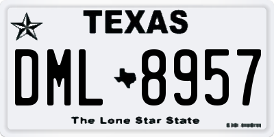 TX license plate DML8957