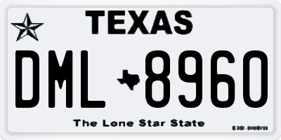 TX license plate DML8960
