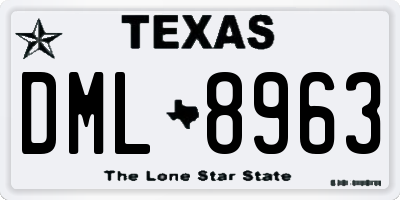 TX license plate DML8963