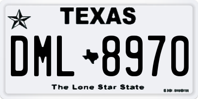 TX license plate DML8970