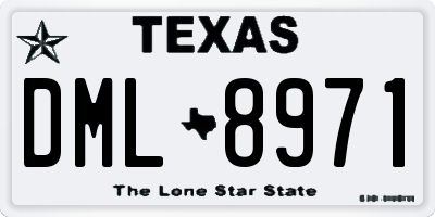 TX license plate DML8971