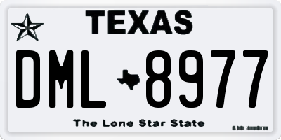 TX license plate DML8977