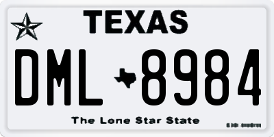 TX license plate DML8984