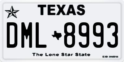 TX license plate DML8993