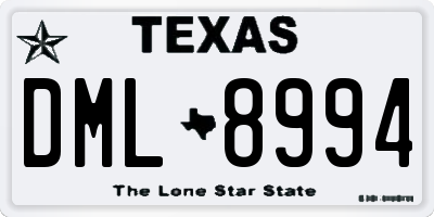 TX license plate DML8994