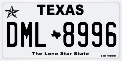 TX license plate DML8996