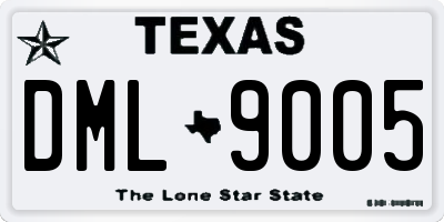 TX license plate DML9005