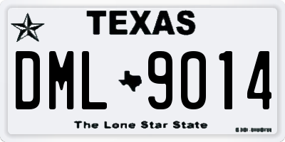 TX license plate DML9014