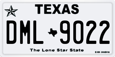 TX license plate DML9022