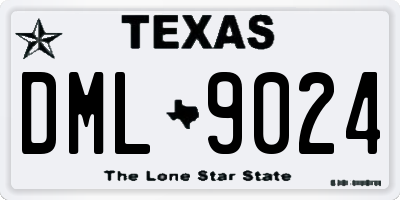 TX license plate DML9024