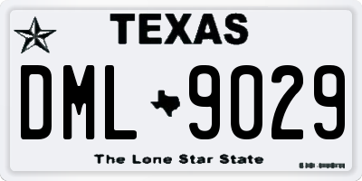 TX license plate DML9029