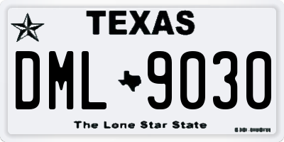 TX license plate DML9030
