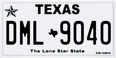 TX license plate DML9040