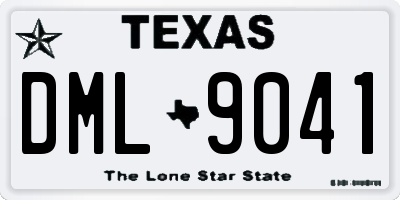 TX license plate DML9041