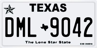 TX license plate DML9042