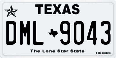 TX license plate DML9043