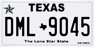 TX license plate DML9045