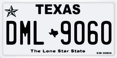 TX license plate DML9060