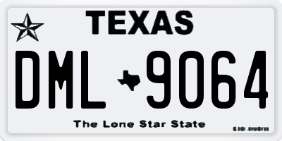 TX license plate DML9064