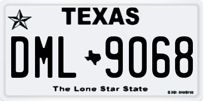 TX license plate DML9068