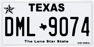 TX license plate DML9074