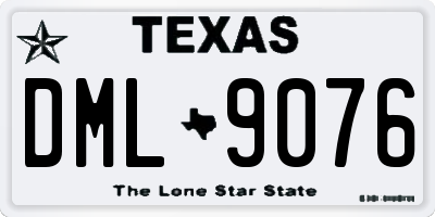 TX license plate DML9076