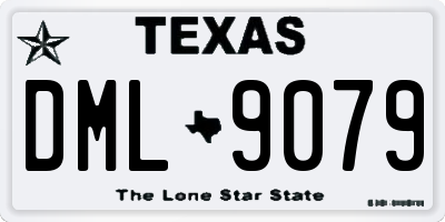 TX license plate DML9079