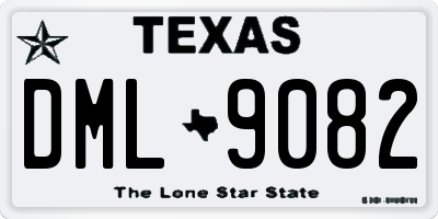 TX license plate DML9082