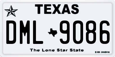 TX license plate DML9086