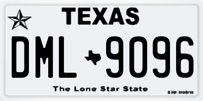 TX license plate DML9096