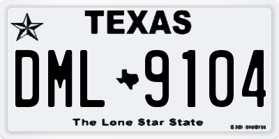 TX license plate DML9104