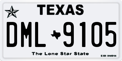 TX license plate DML9105