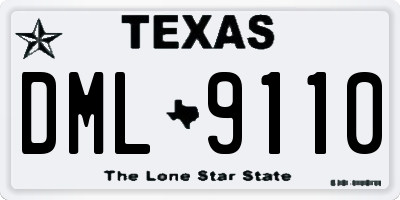 TX license plate DML9110