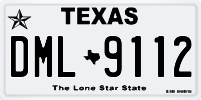 TX license plate DML9112