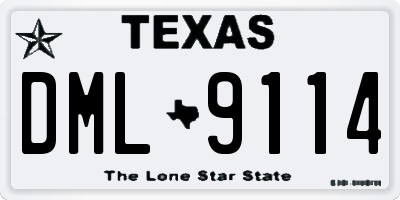 TX license plate DML9114