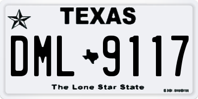 TX license plate DML9117