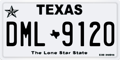 TX license plate DML9120