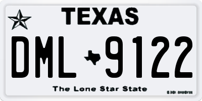 TX license plate DML9122