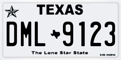 TX license plate DML9123