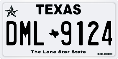 TX license plate DML9124