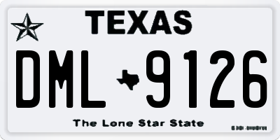 TX license plate DML9126