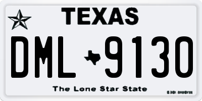 TX license plate DML9130
