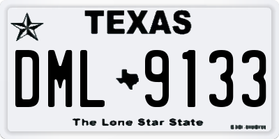 TX license plate DML9133