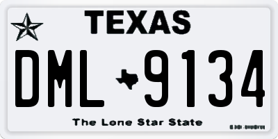 TX license plate DML9134