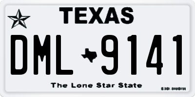 TX license plate DML9141