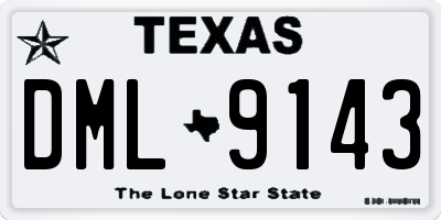 TX license plate DML9143
