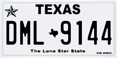 TX license plate DML9144