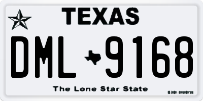 TX license plate DML9168